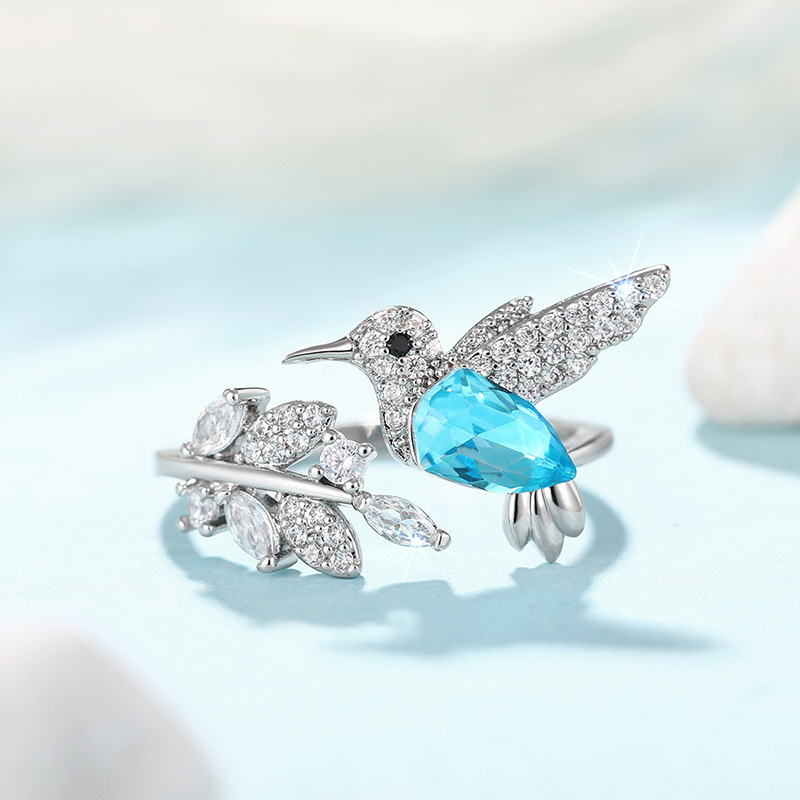 Aira | Hummingbird & Blossom Ring