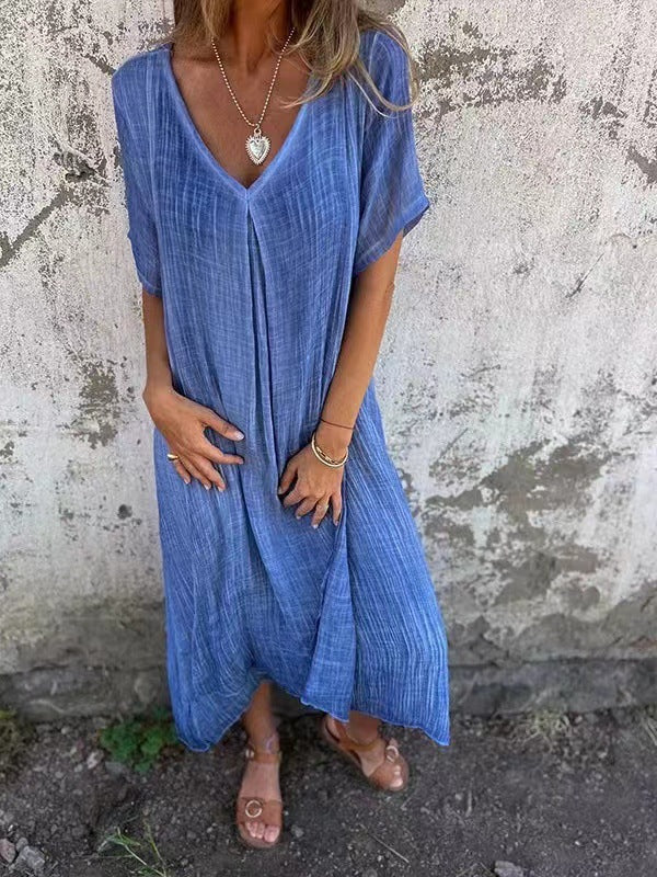 Nola | Draped V-Neck Dress for Effortless Charm