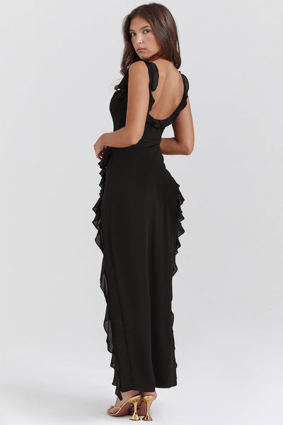 ISABELLE | RUFFLE DETAIL EVENING DRESS