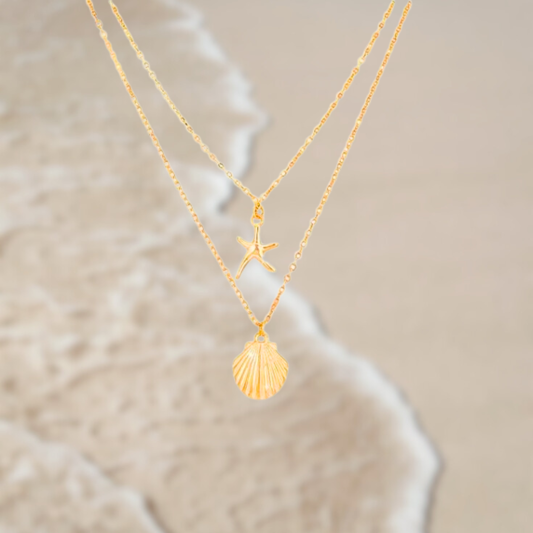 Whispers of Gold I Beach Necklace