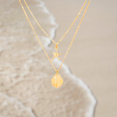 Whispers of Gold I Beach Necklace