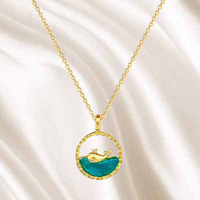 Dolphin Whisper I Golden Necklace