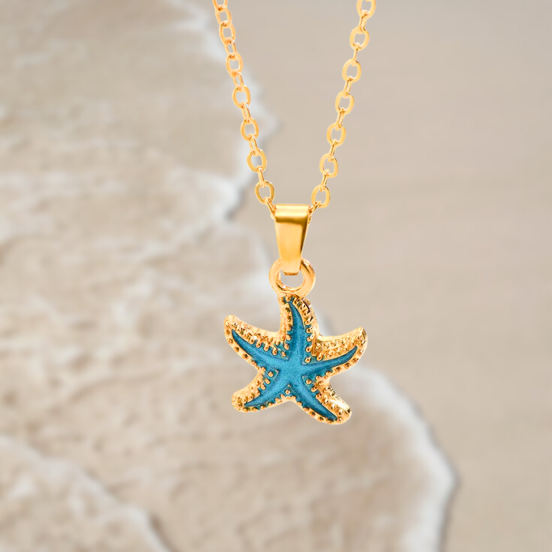 Ocean Bloom I Blue Star Necklace