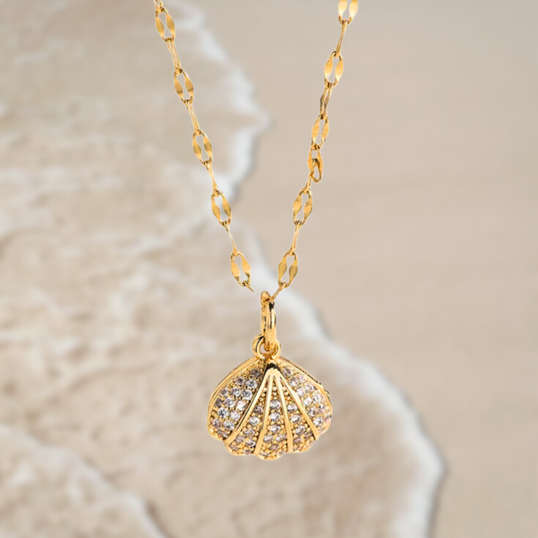 Ocean's Shell I French Shell Pearl Necklace