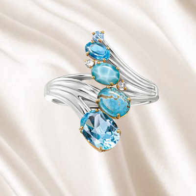 Seafoam Grace I Blue Zircon Stone Ring