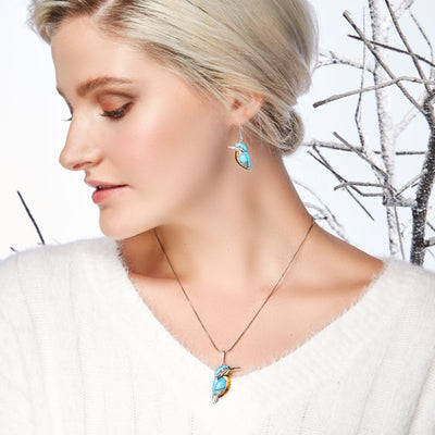 Kingfisher -  Bird Drop Earrings