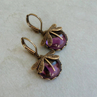 Grezia I Antique Dragonfly Earrings
