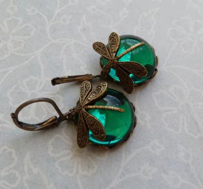 Grezia I Antique Dragonfly Earrings