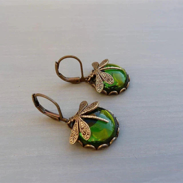 Grezia I Antique Dragonfly Earrings