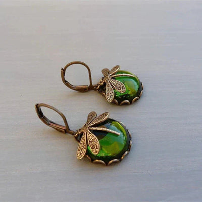 Grezia I Antique Dragonfly Earrings