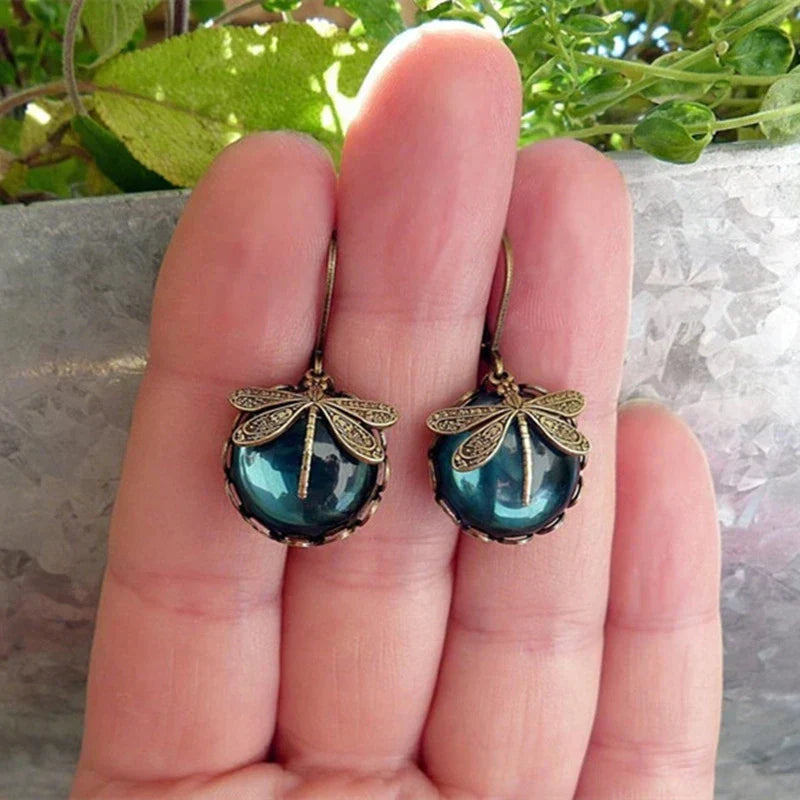 Grezia I Antique Dragonfly Earrings