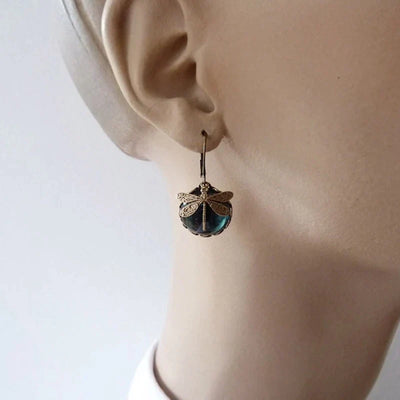 Grezia I Antique Dragonfly Earrings