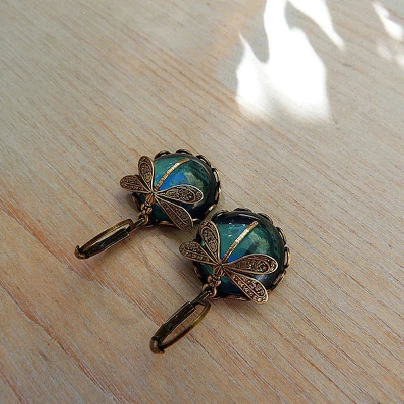 Grezia I Antique Dragonfly Earrings
