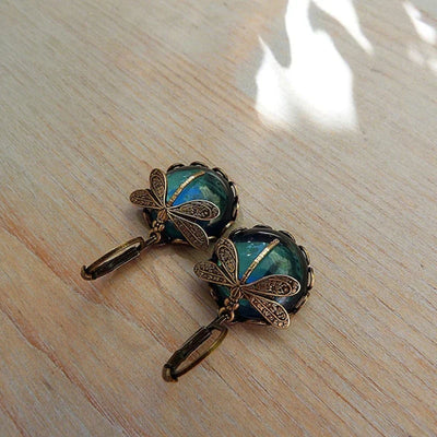 Grezia I Antique Dragonfly Earrings