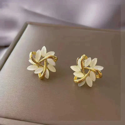 Pacifica | White Opal Earrings in Gold