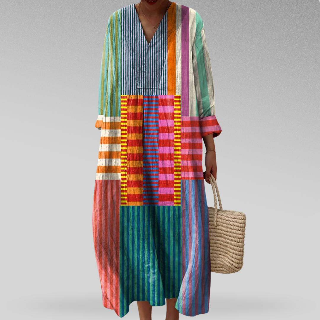 GEORGIA | RELAXED STRIPED MIDI DRESS