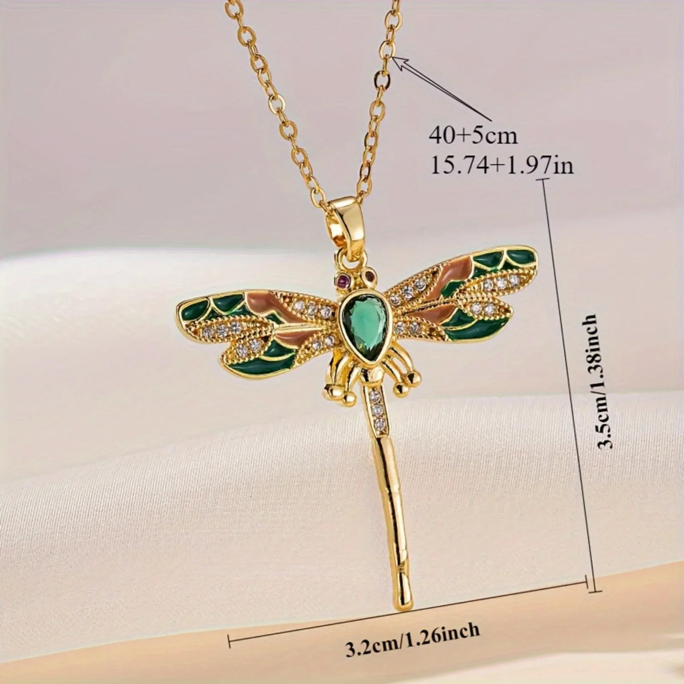 Wings of Serenity I Dragonfly Pendant Necklace