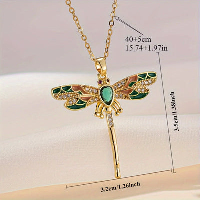 Wings of Serenity I Dragonfly Pendant Necklace