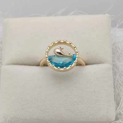 Whale Spirit I Ocean Blue Ring