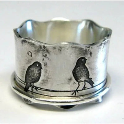Willow | Vintage Birds on a Wire Ring