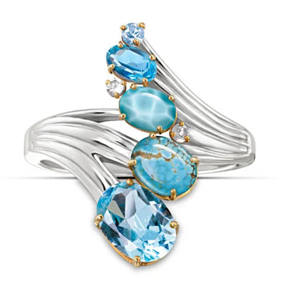 Seafoam Grace I Blue Zircon Stone Ring