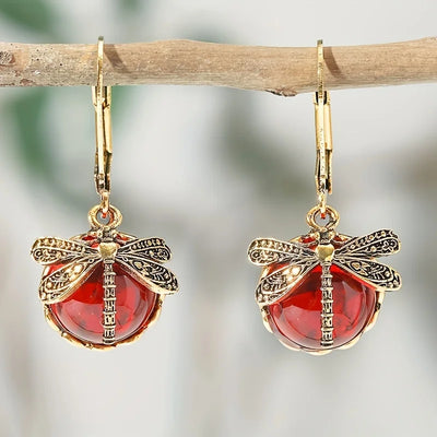 Twilight Wings I Vintage  Dragonfly Earrings