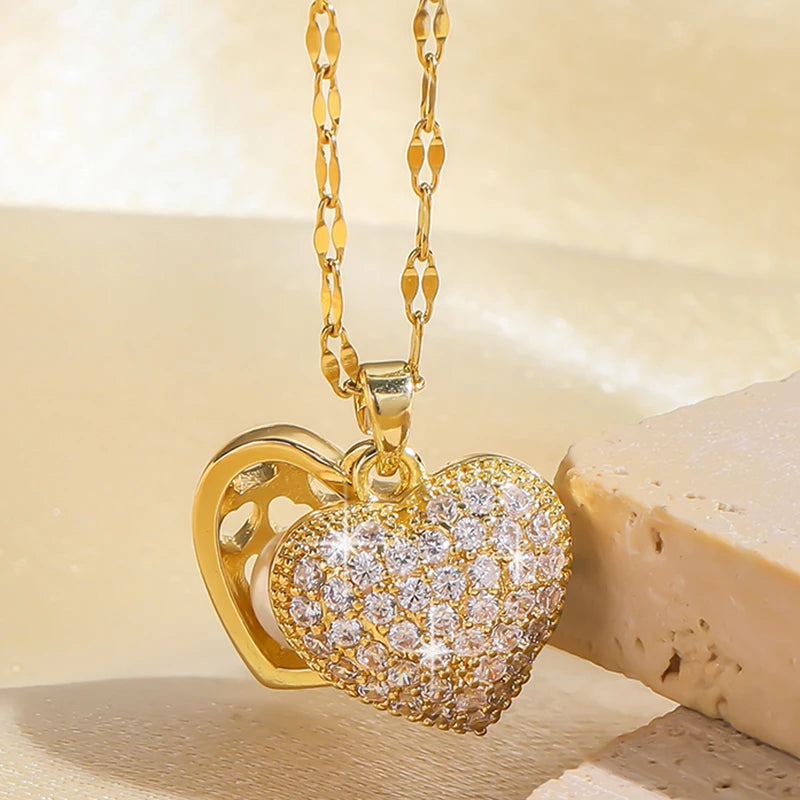 Ocean's Heart I French Shell Pearl Necklace