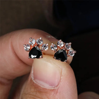 Opal Paws I  Heart Paw Earrings