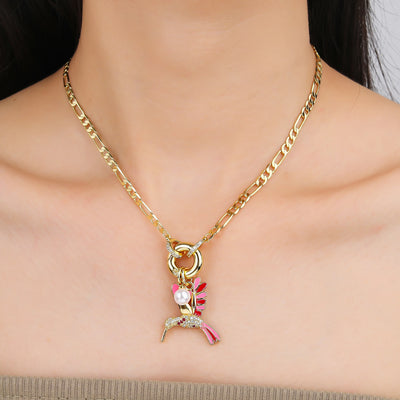 Aurielle | Pearl Bird Charm Necklace