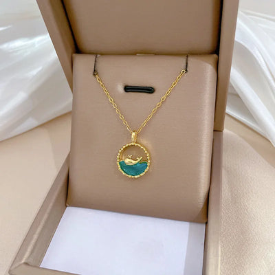 Dolphin Whisper I Golden Necklace