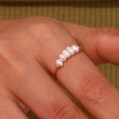 White Tide I Freshwater Pearl Ring