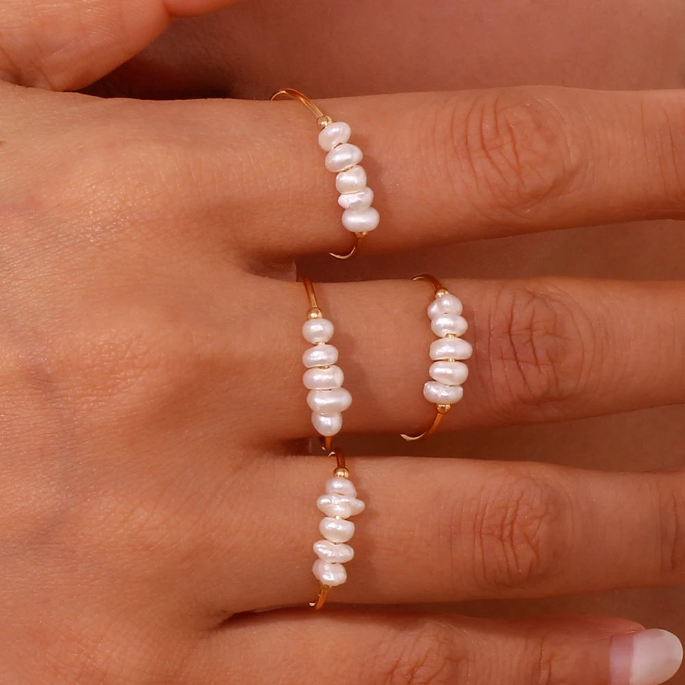 White Tide I Freshwater Pearl Ring