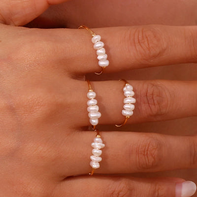 White Tide I Freshwater Pearl Ring