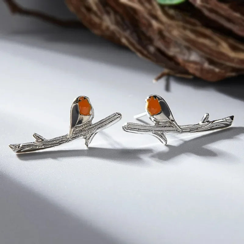 Robin’s Whisper I Bird Ear Studs