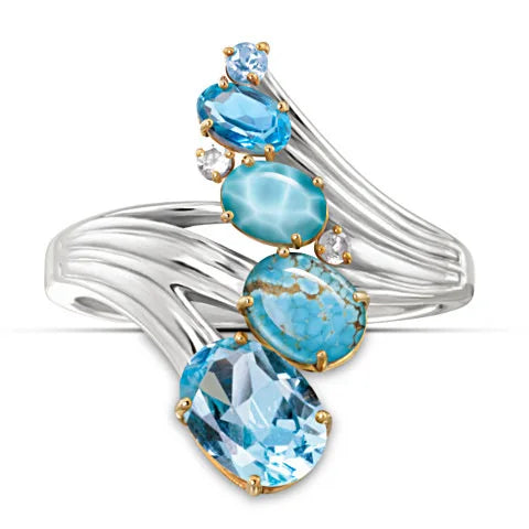 Seafoam Grace I Blue Zircon Stone Ring