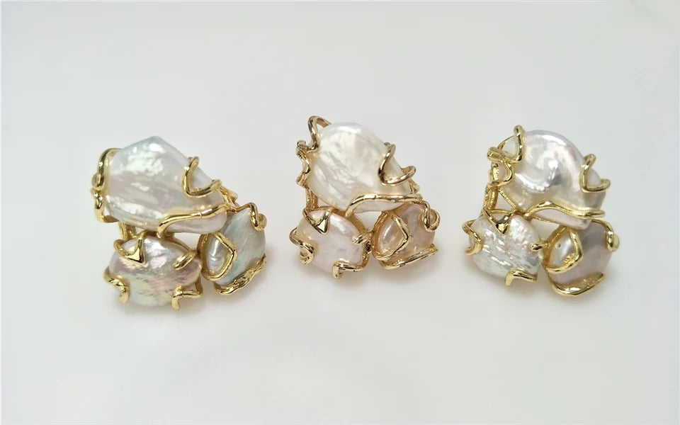 Ocean Veil I Natural Freshwater Pearls Ring
