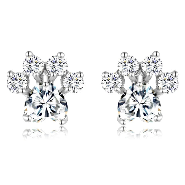 Opal Paws I  Heart Paw Earrings