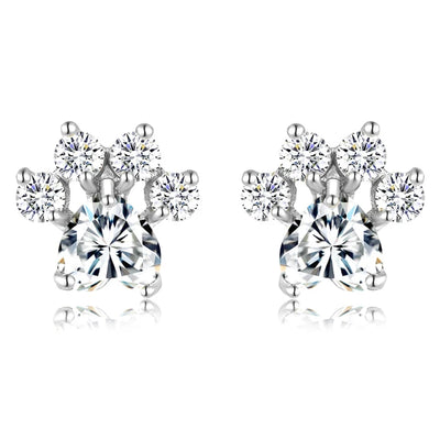 Opal Paws I  Heart Paw Earrings