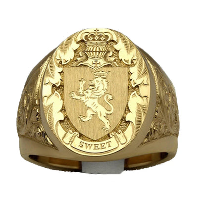Crest of Valor I Crown Lion Ring