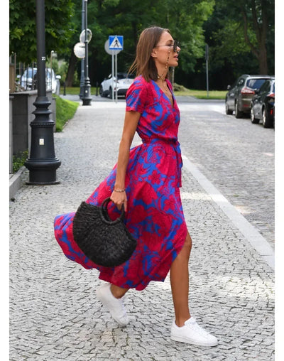 Tamsin | Summer Bloom V-Neck Dress
