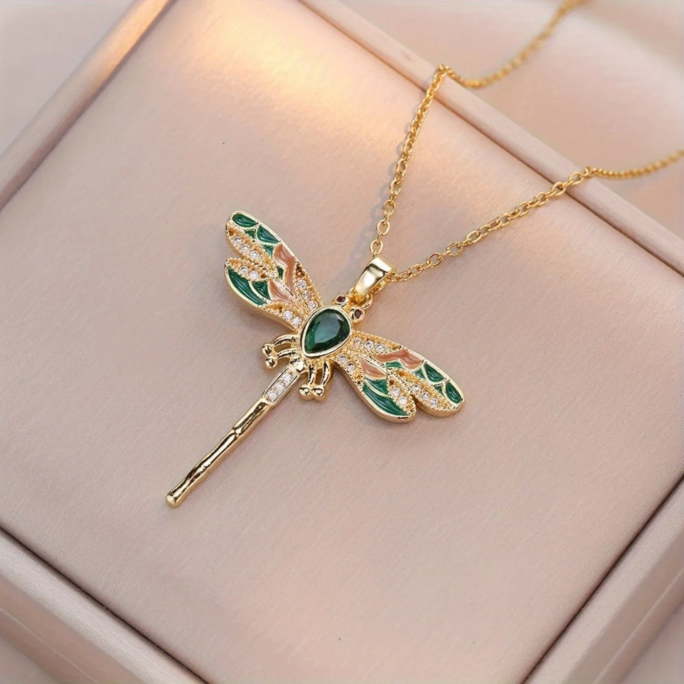 Wings of Serenity I Dragonfly Pendant Necklace