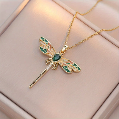 Wings of Serenity I Dragonfly Pendant Necklace