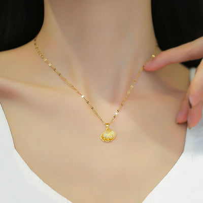 Ocean's Shell I French Shell Pearl Necklace