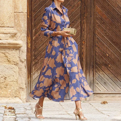 Indie | Floral Elegance Lapel Dress