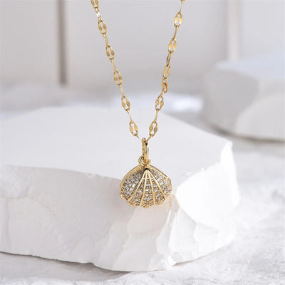 Ocean's Shell I French Shell Pearl Necklace