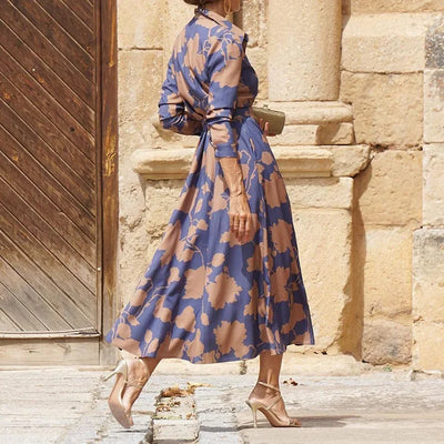 Indie | Floral Elegance Lapel Dress