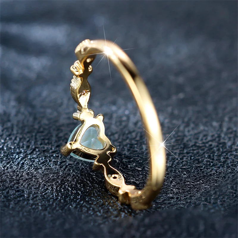 Amber Song | Gold hearted Ring