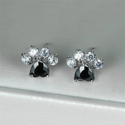 Opal Paws I  Heart Paw Earrings