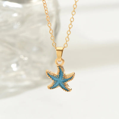 Ocean Bloom I Blue Star Necklace