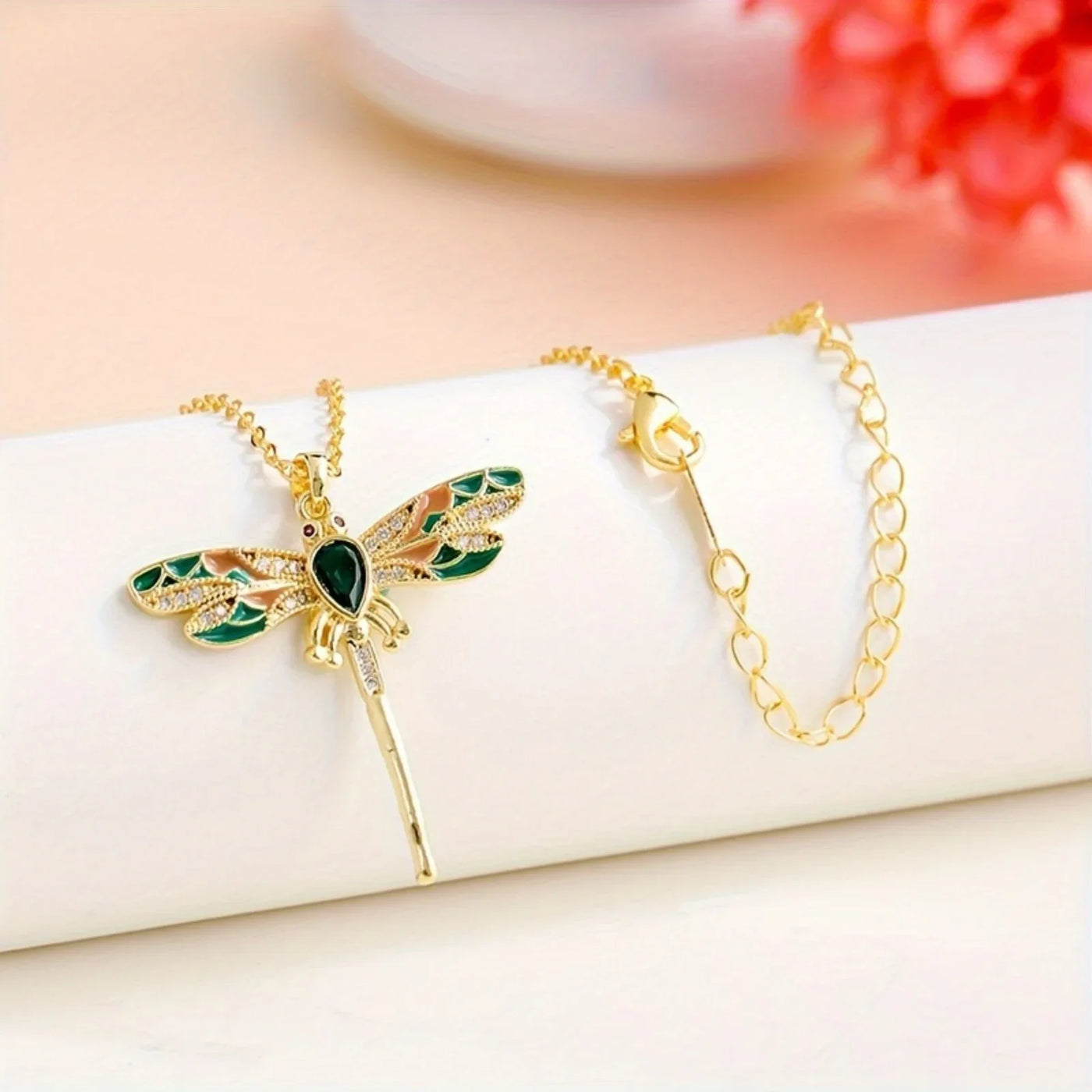 Wings of Serenity I Dragonfly Pendant Necklace